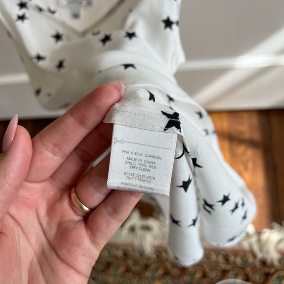 Equipment Layla Silk Cami, Size S, Bright White Star Print - Picture 10 of 12